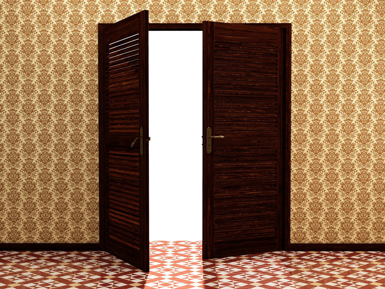 DOOR---Double leaf Low-poly 3D model_24