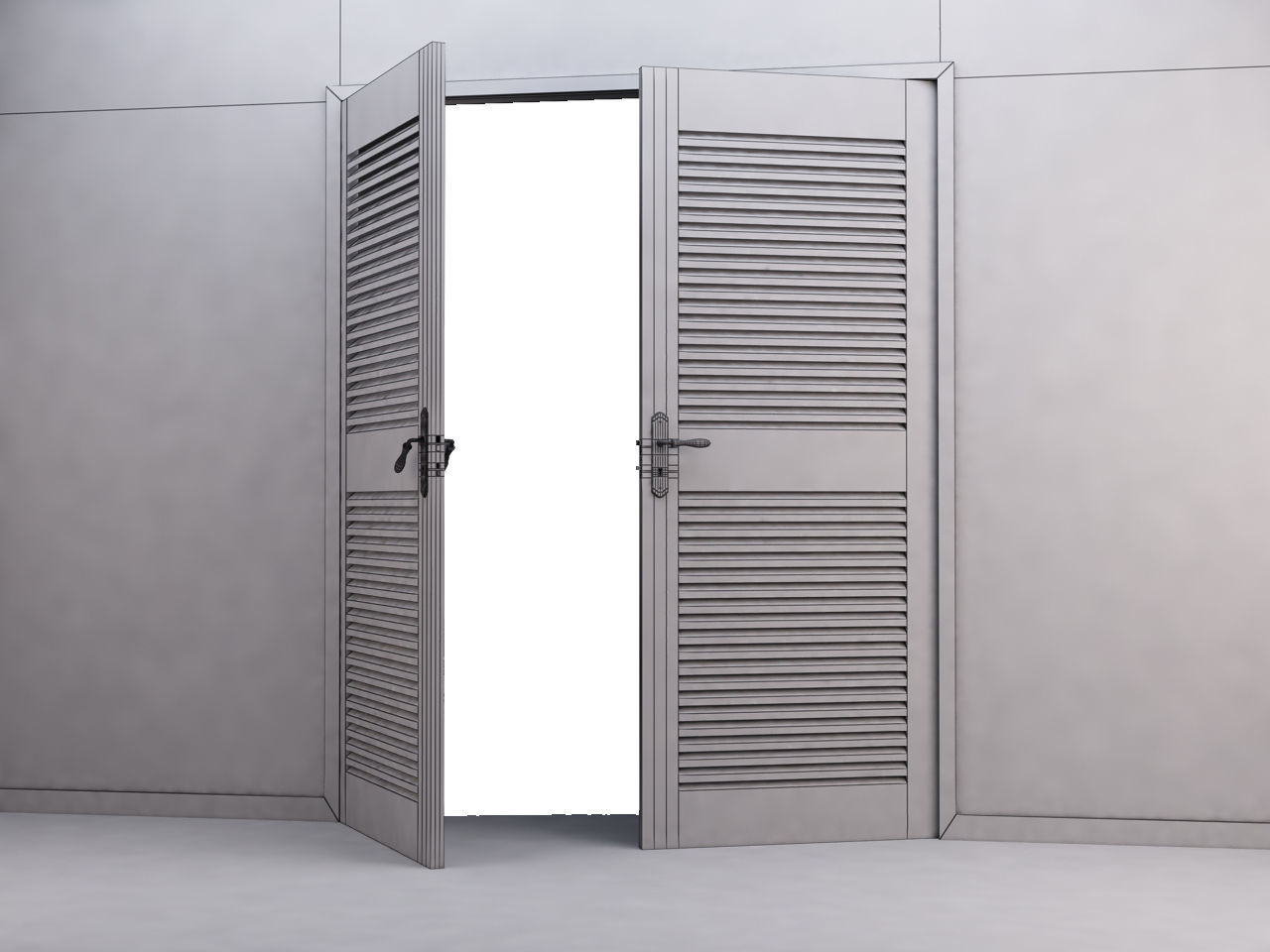 DOOR---Double leaf Low-poly 3D model_42