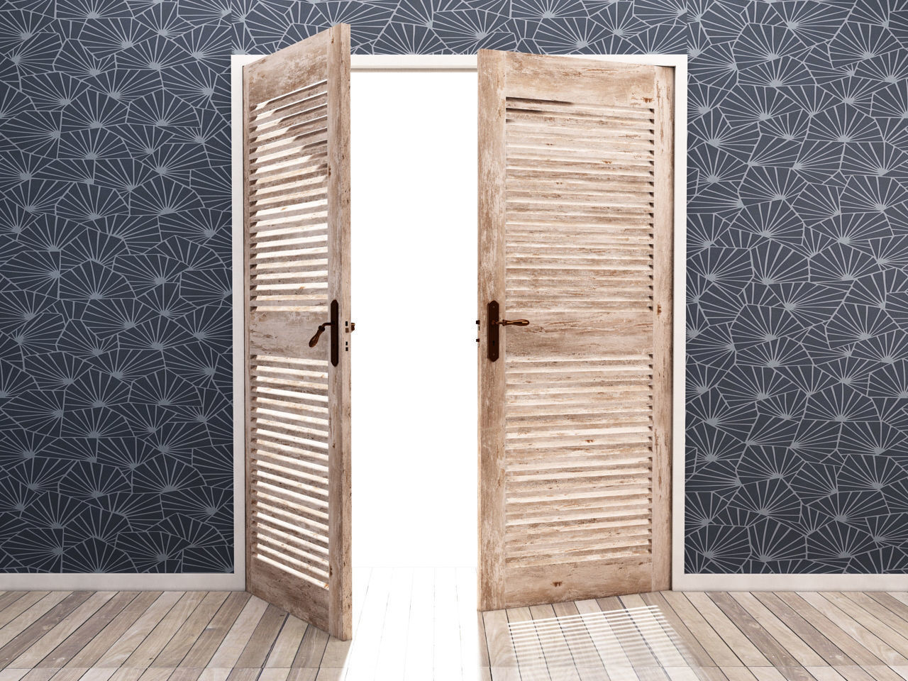 DOOR---Double leaf Low-poly 3D model_25