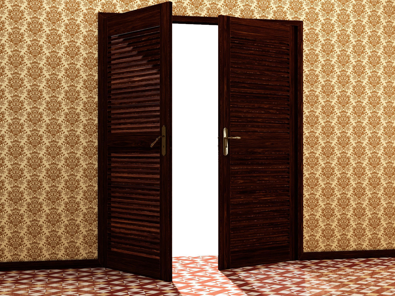DOOR---Double leaf Low-poly 3D model_34