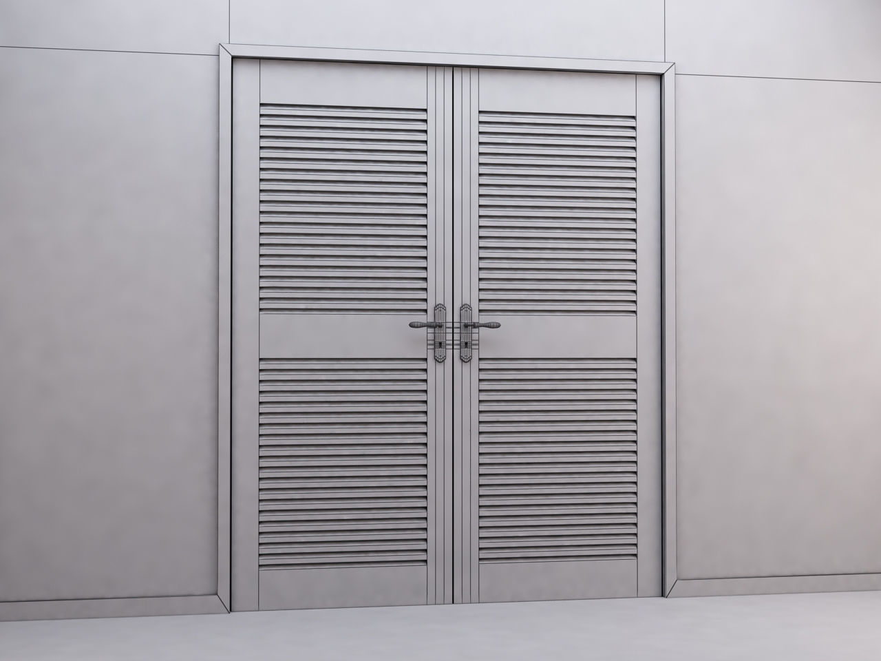 DOOR---Double leaf Low-poly 3D model_17