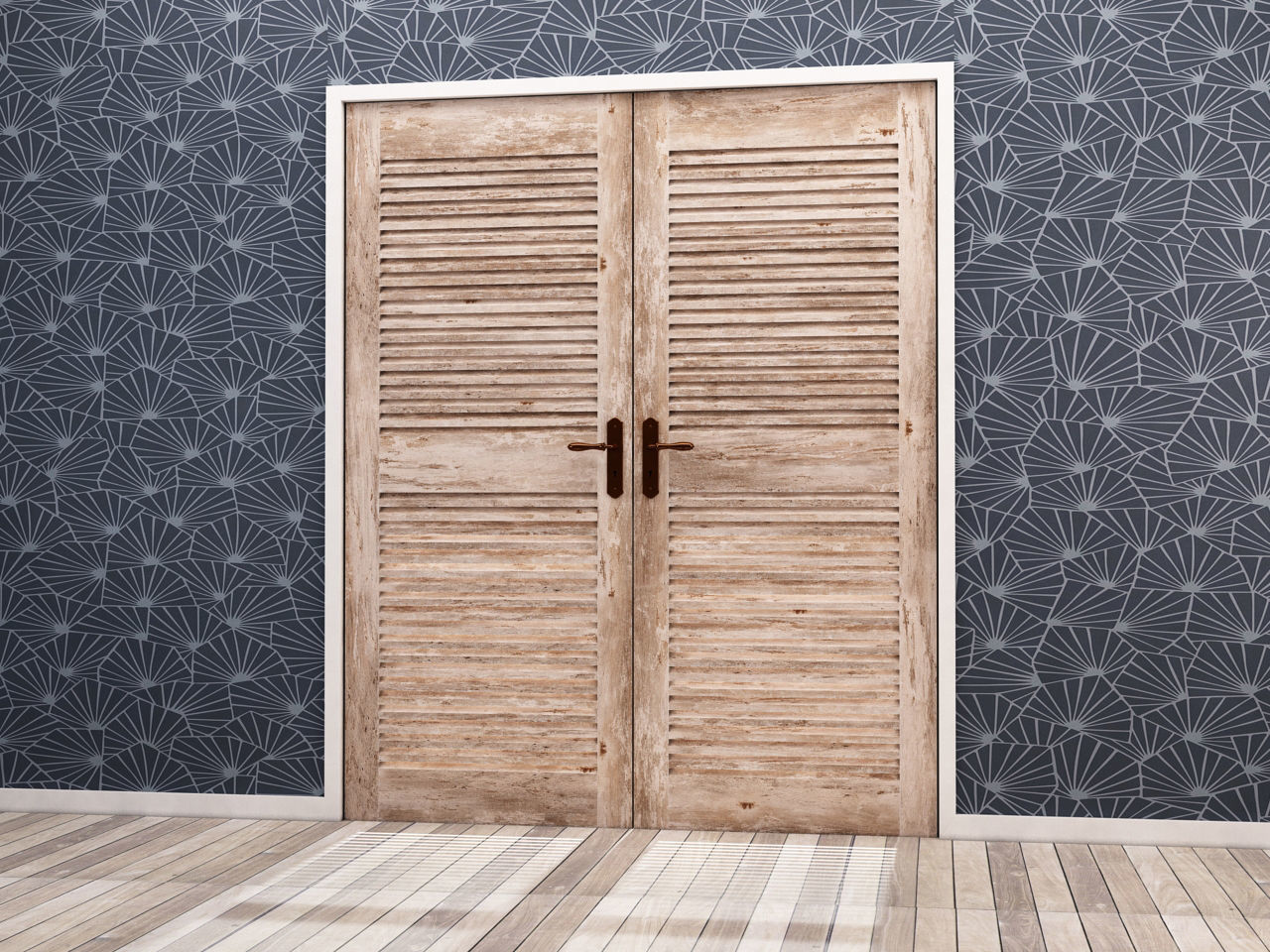 DOOR---Double leaf Low-poly 3D model_20