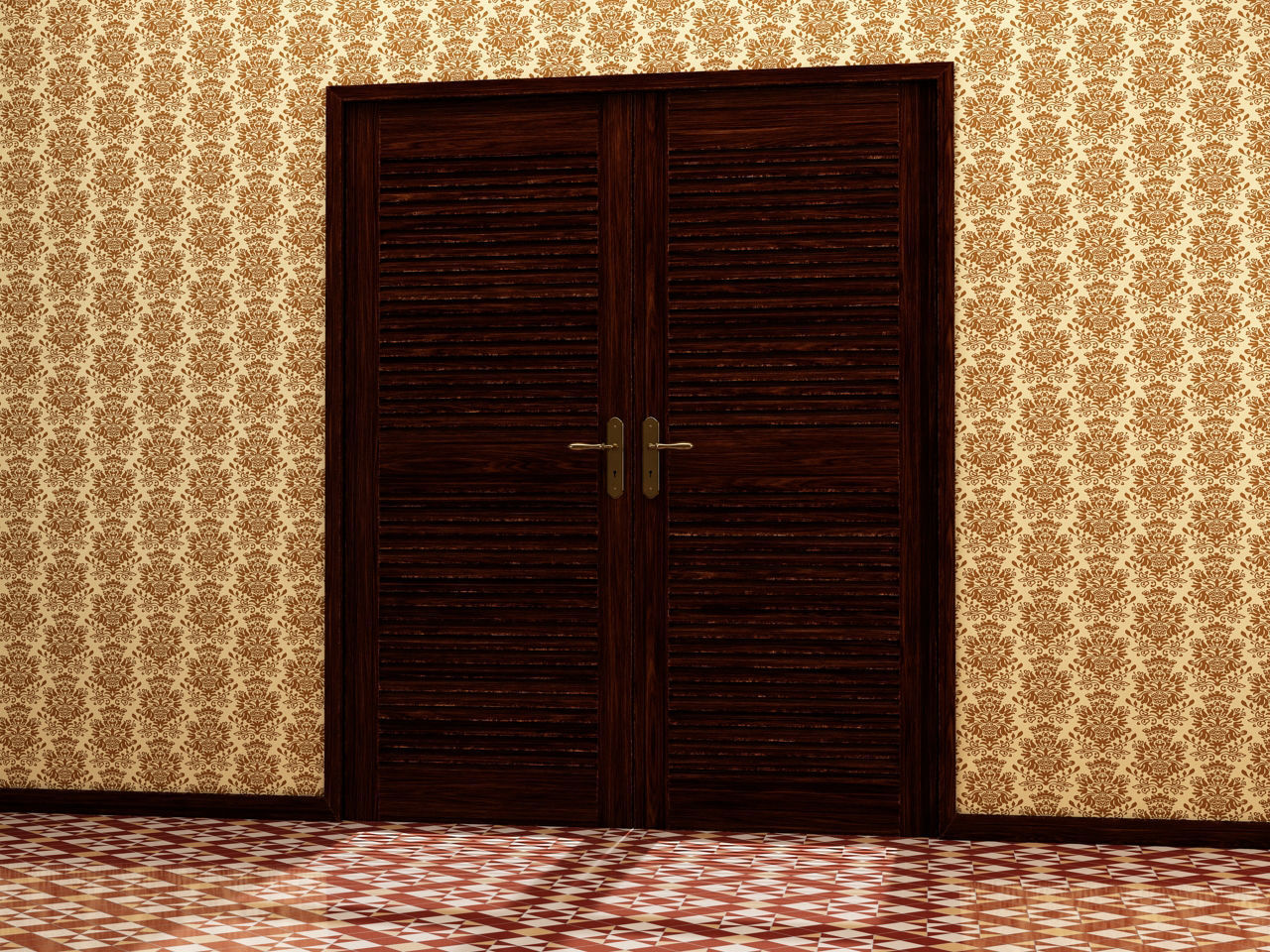 DOOR---Double leaf Low-poly 3D model_19