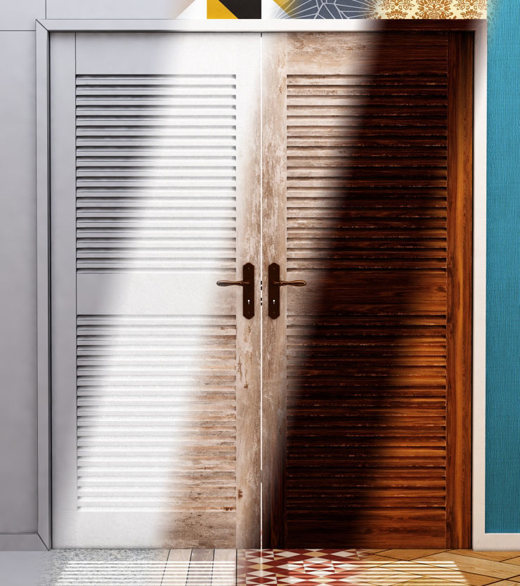 DOOR---Double leaf Low-poly 3D model_2