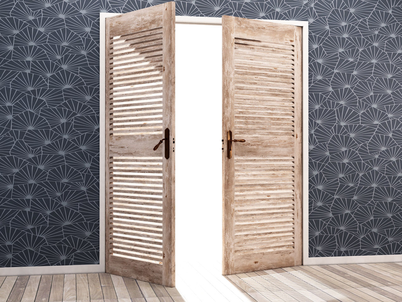 DOOR---Double leaf Low-poly 3D model_35