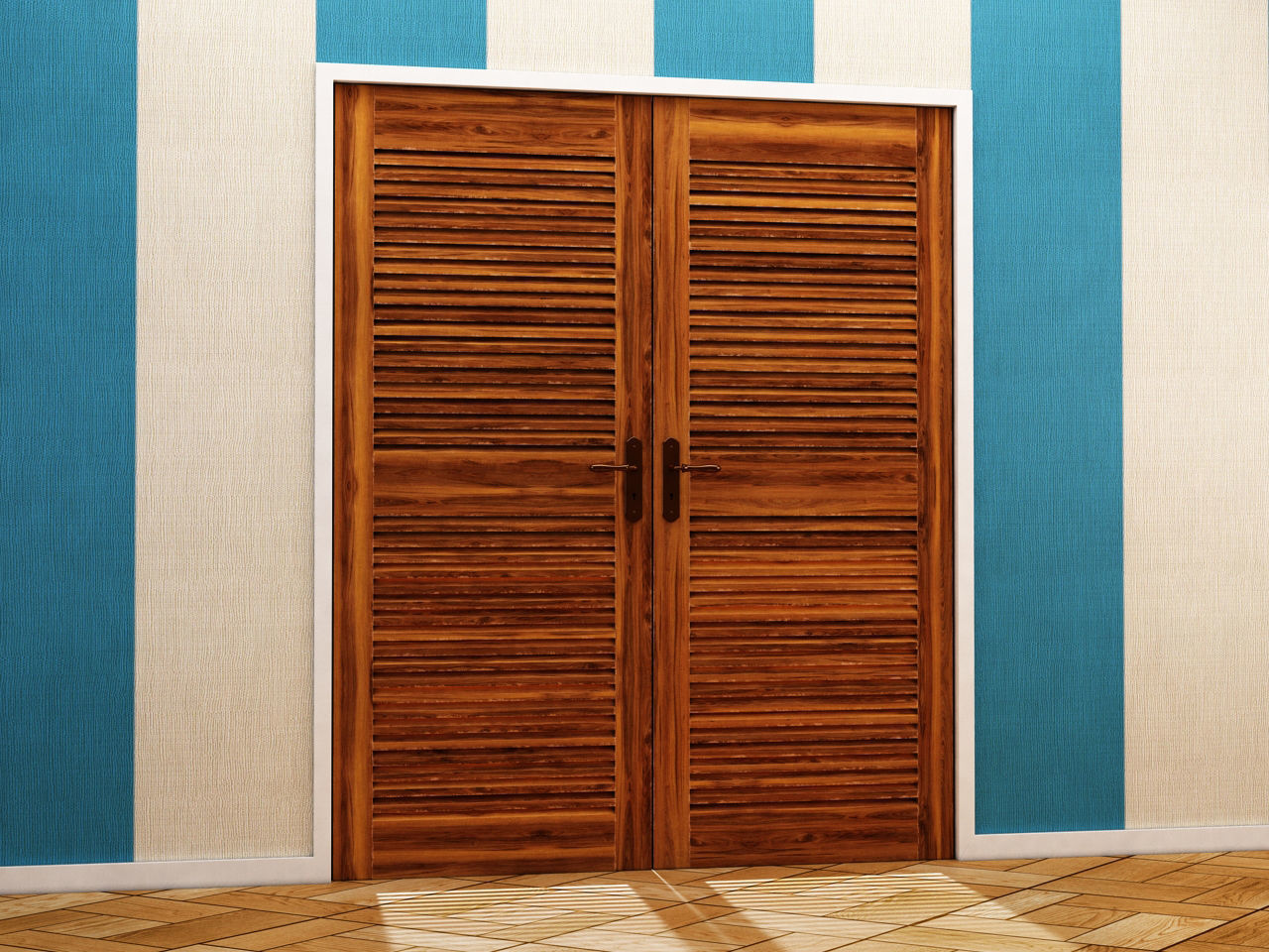 DOOR---Double leaf Low-poly 3D model_13