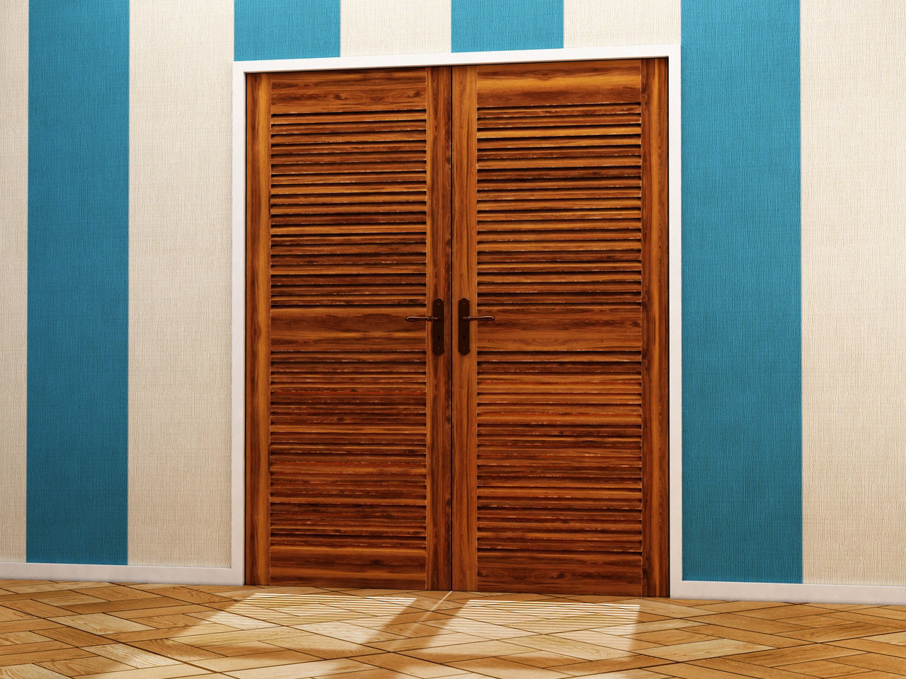 DOOR---Double leaf Low-poly 3D model_18