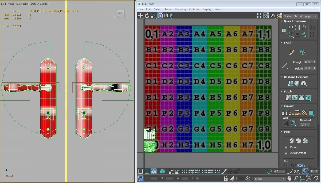 DOOR---Double leaf Low-poly 3D model_47