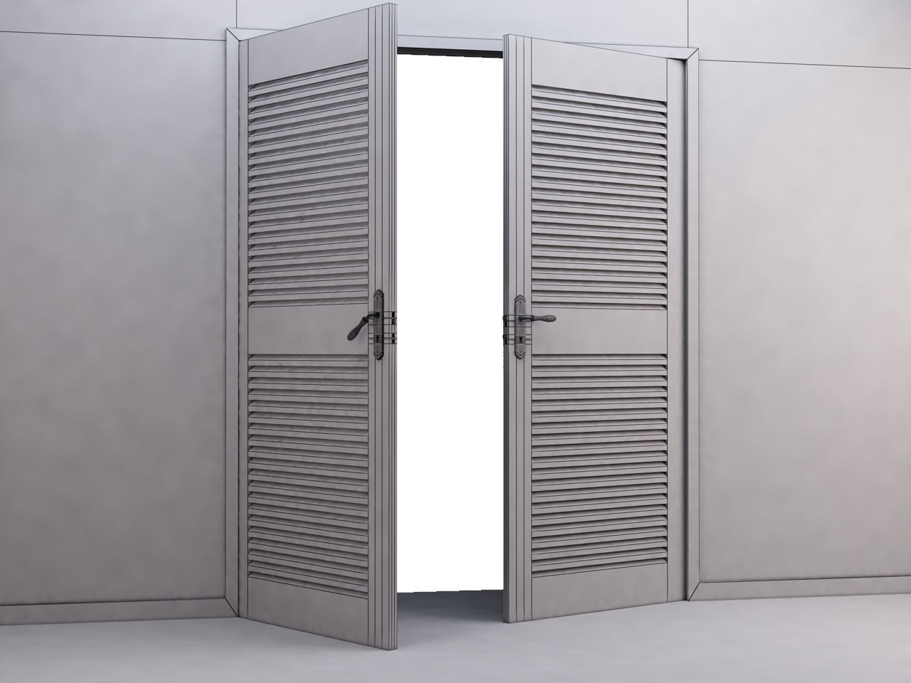 DOOR---Double leaf Low-poly 3D model_37
