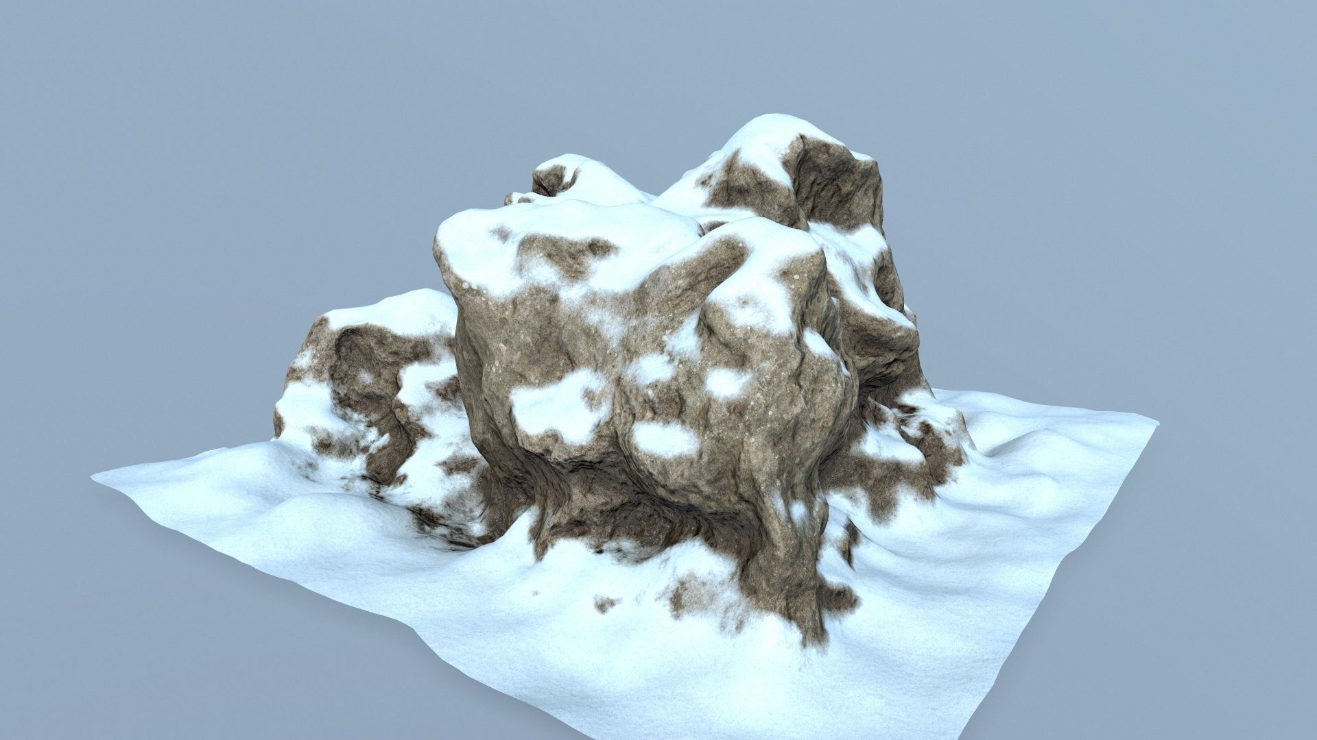 snow rocks Low-poly 3D model_5