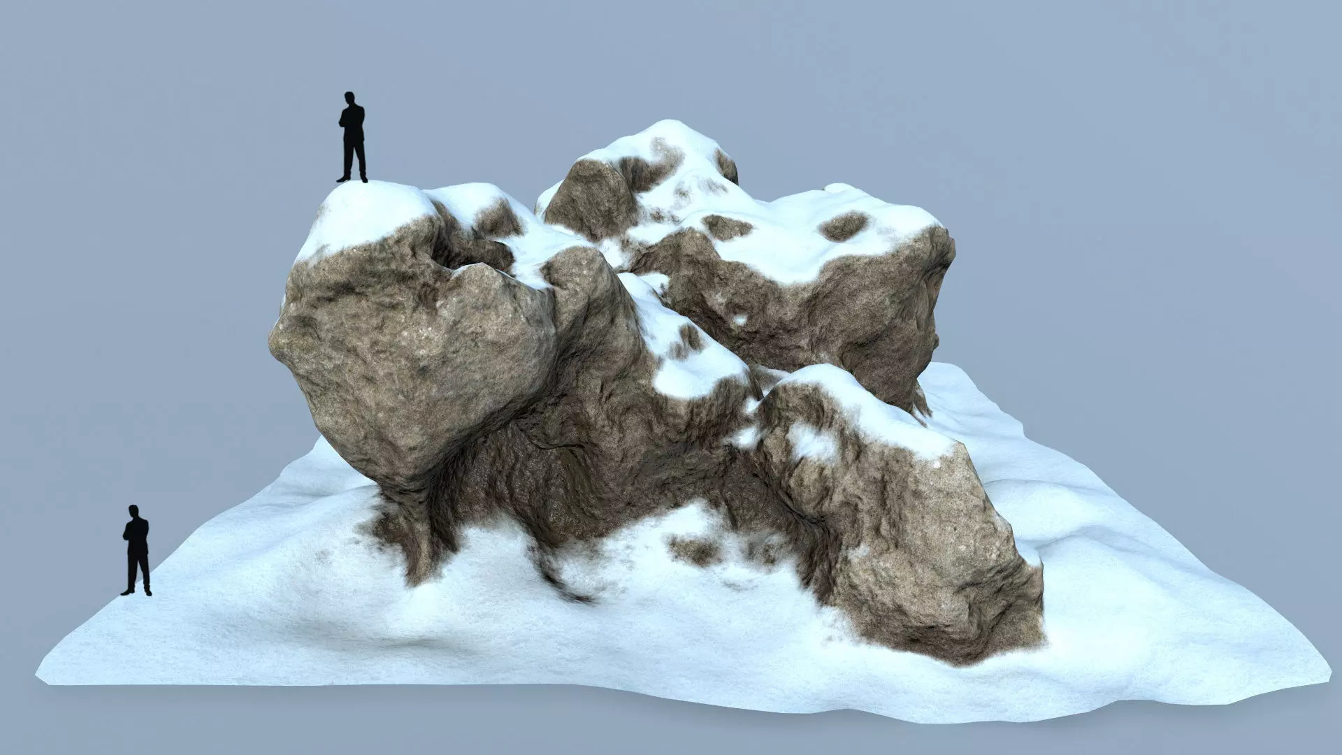 snow rocks Low-poly 3D model_0