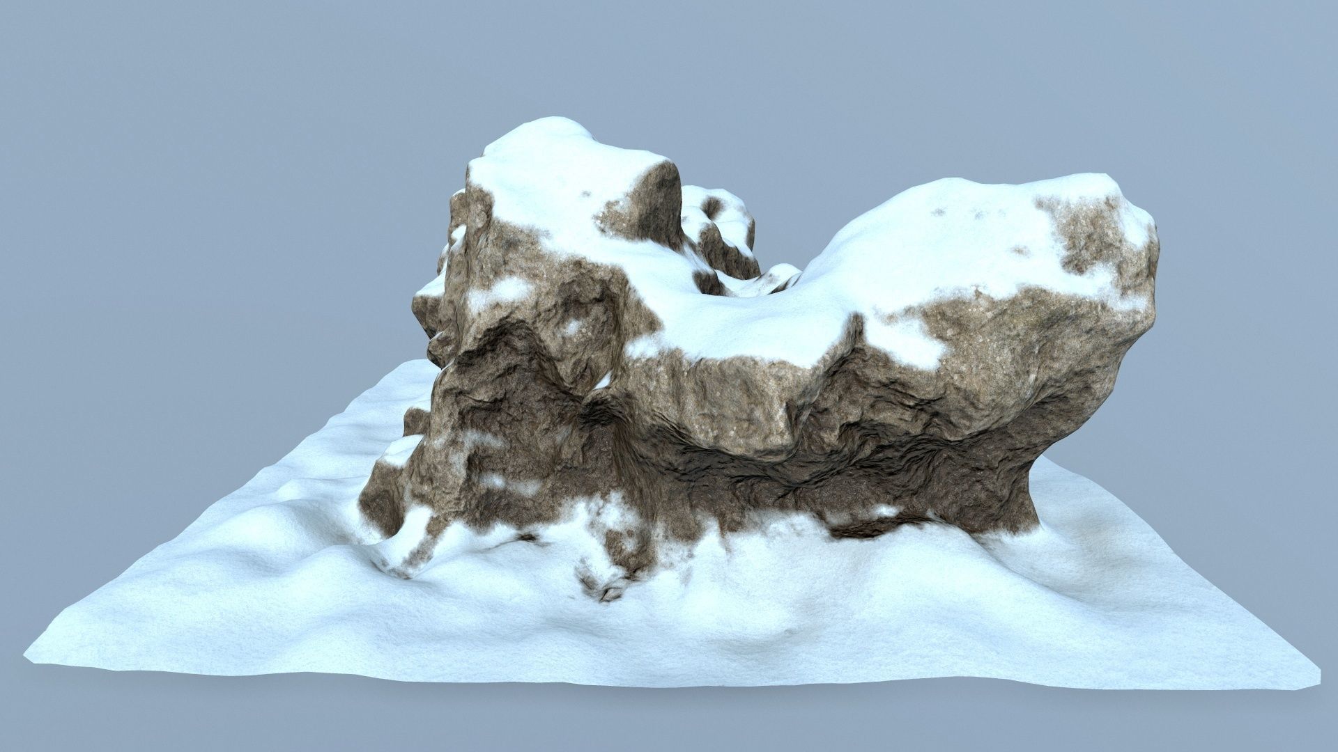 snow rocks Low-poly 3D model_2