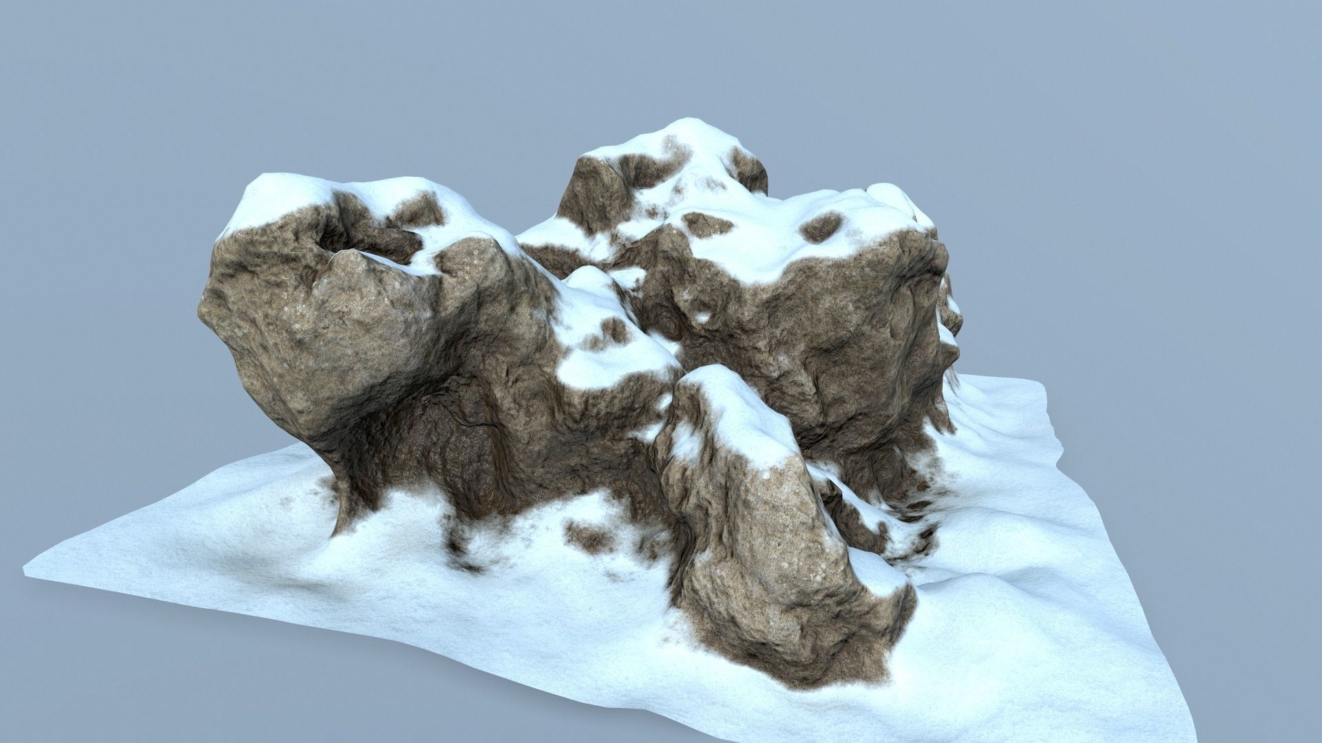 snow rocks Low-poly 3D model_7