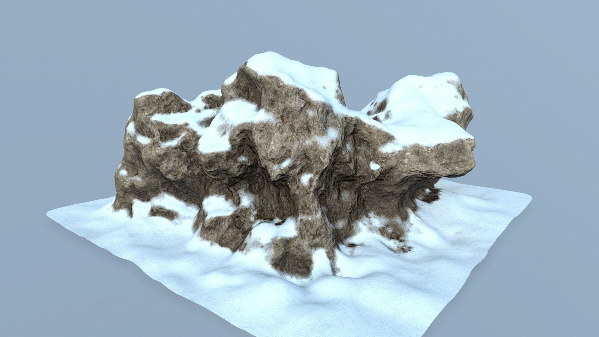 snow rocks Low-poly 3D model_3