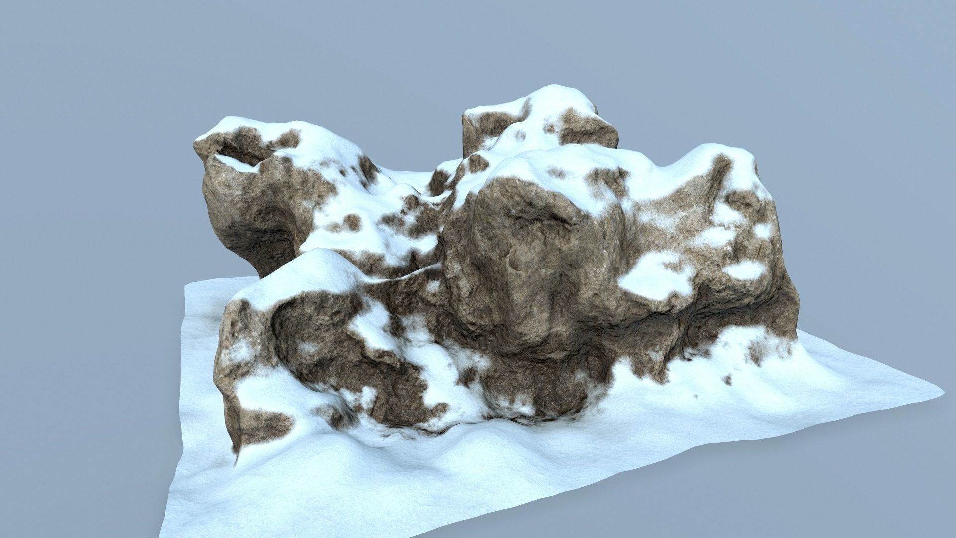 snow rocks Low-poly 3D model_6