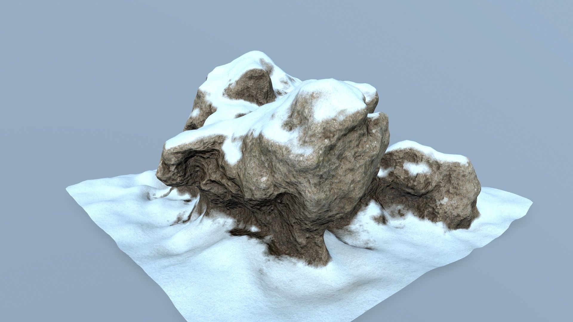 snow rocks Low-poly 3D model_1