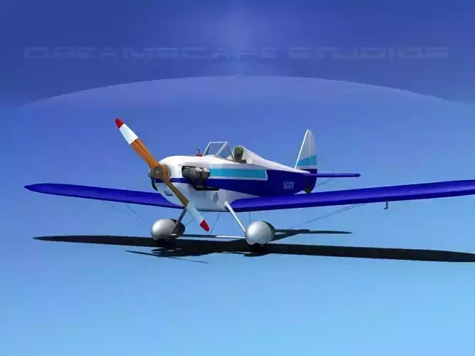 Flybaby airplane flying in sky 3D model