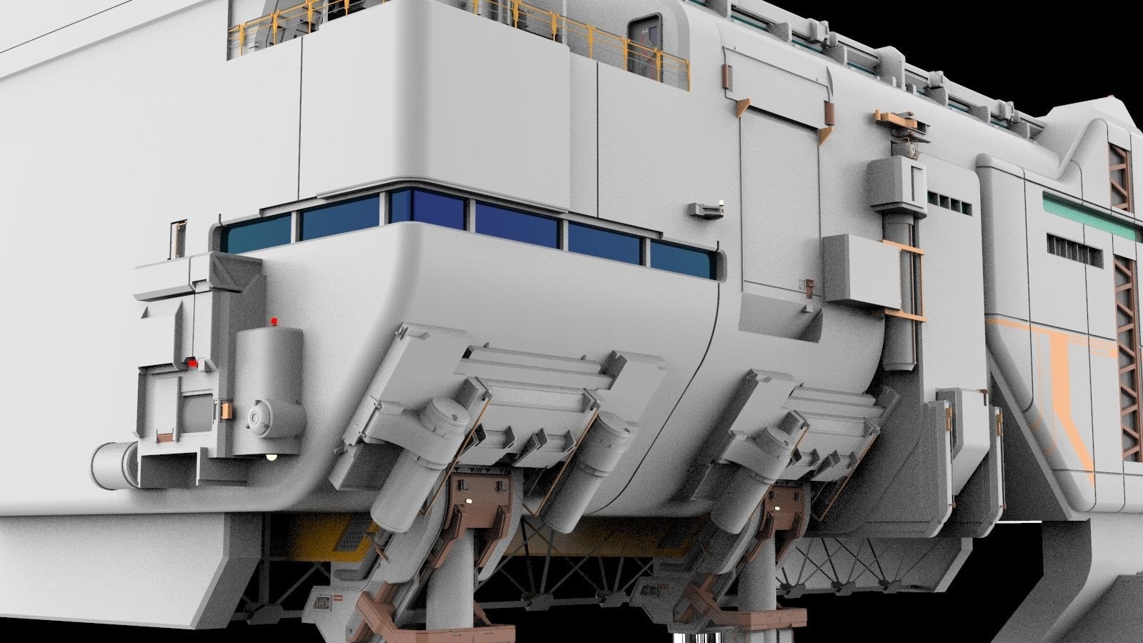 sci-fi architecture 6 3D model_8