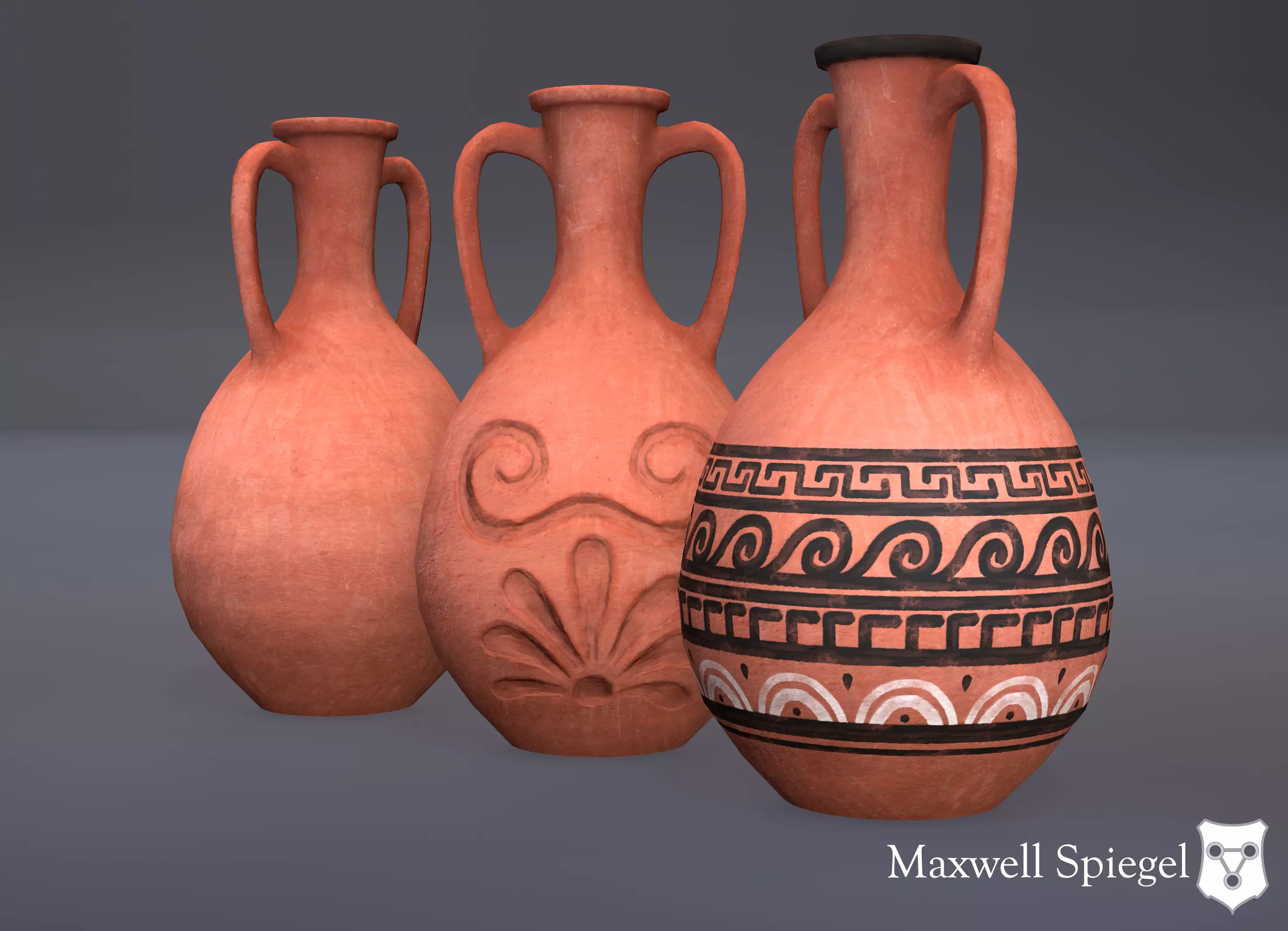 Pottery 5A Small Amphora Low-poly 3D model
