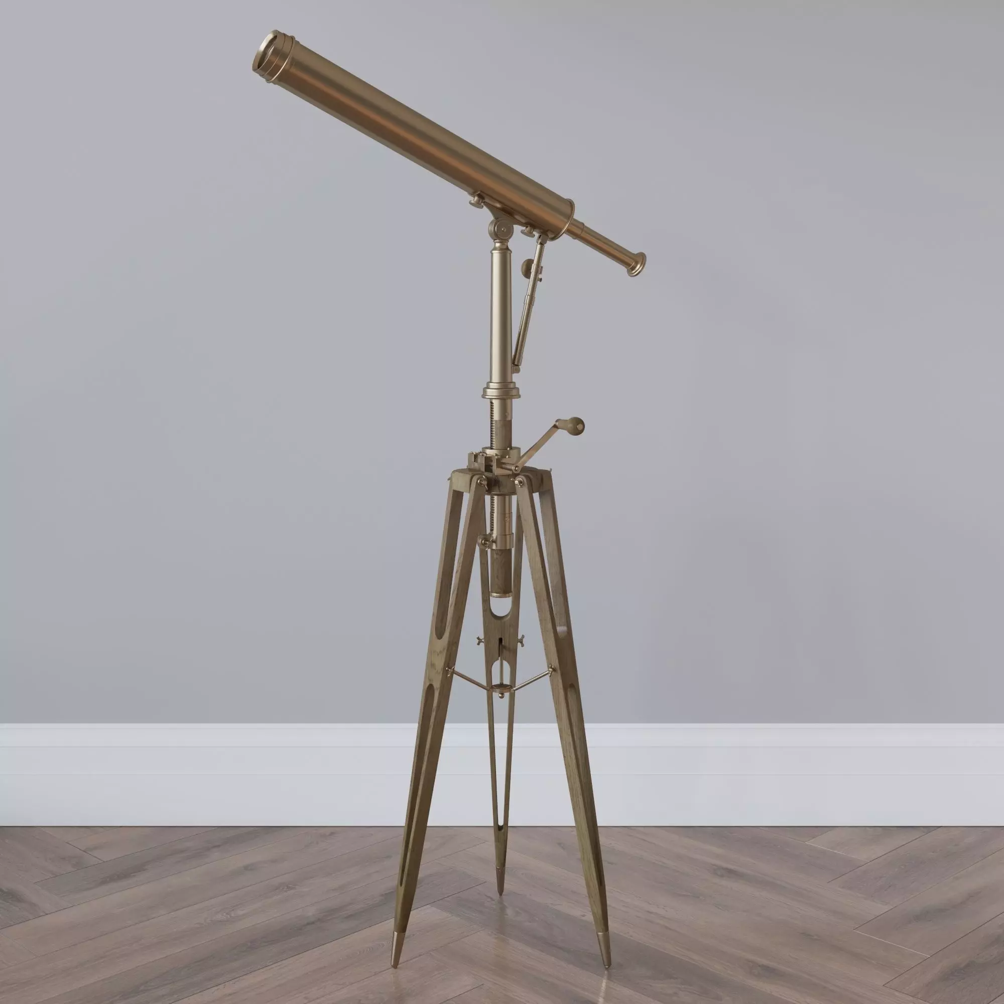 19th-century Parisian Brass TELESCOPE 3D model