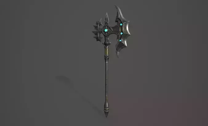 Fantasy Battle Axe Low-poly 3D model
