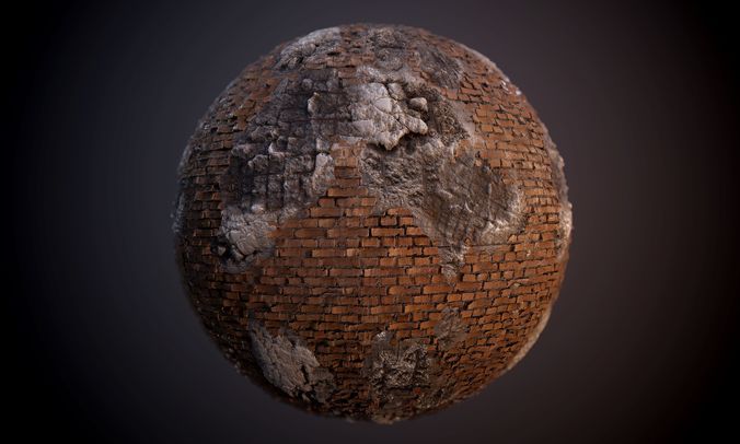 Damaged Brick Concrete Rebar PBR Texture Texture