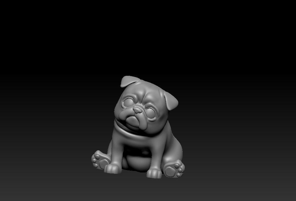 Pug Dog 3D Print model 3D print model_3