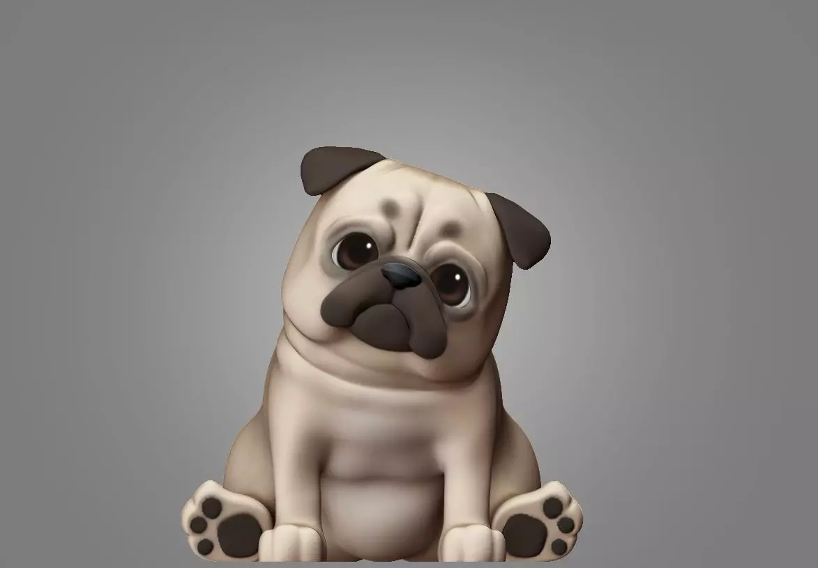 Pug Dog 3D Print model 3D print model_0