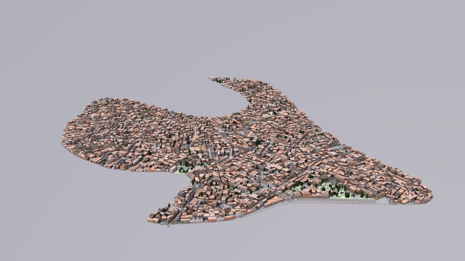  Venice-Like Italian City Town LOWPOLY Low-poly 3D model_5