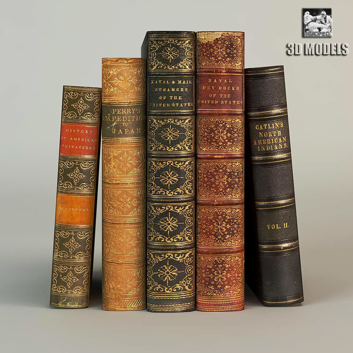 Old Books 3D model_1