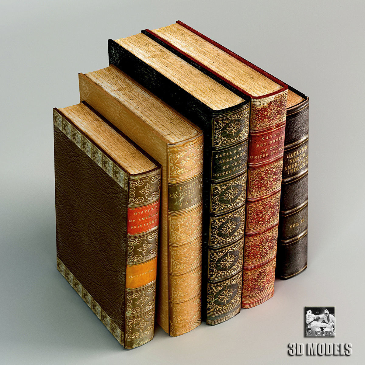 Old Books 3D model_2
