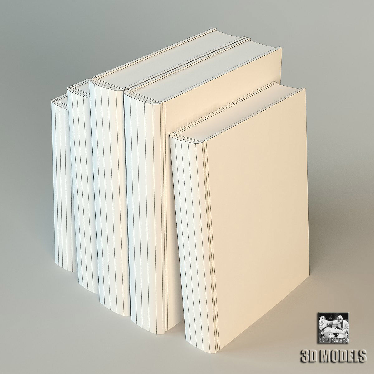 Old Books 3D model_4