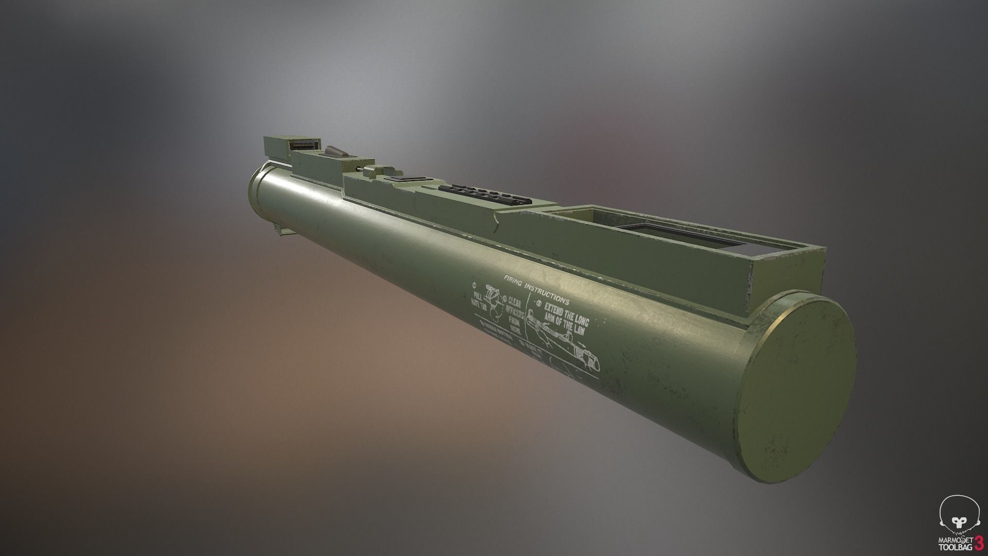 M72 Light LAW Anti-Tank Weapon Low-poly 3D model_12