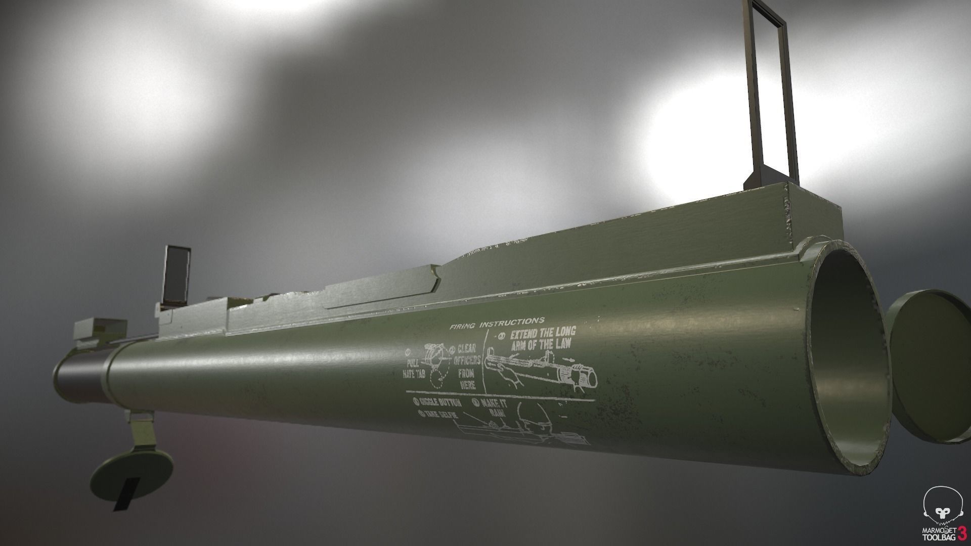 M72 Light LAW Anti-Tank Weapon Low-poly 3D model_7