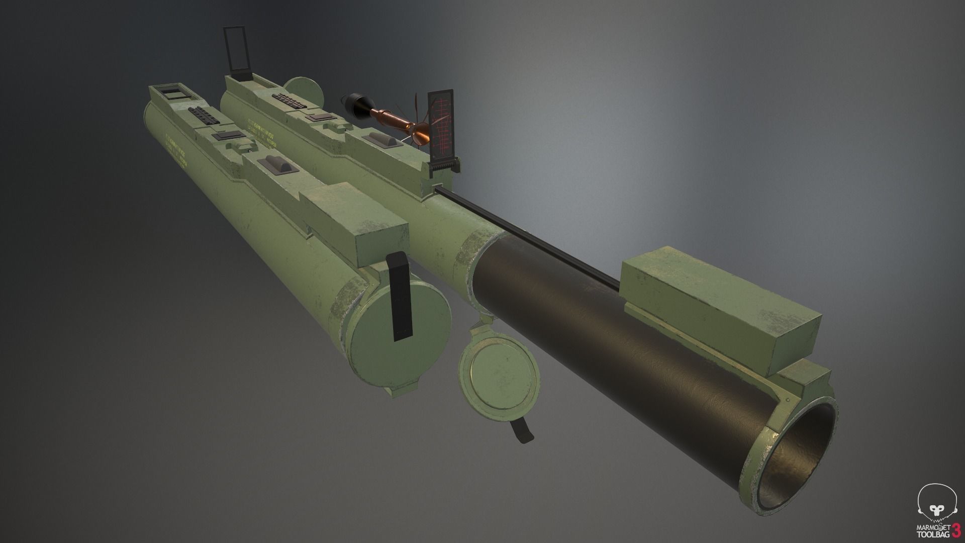 M72 Light LAW Anti-Tank Weapon Low-poly 3D model_14