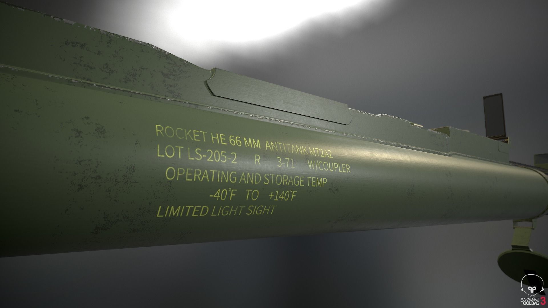 M72 Light LAW Anti-Tank Weapon Low-poly 3D model_6