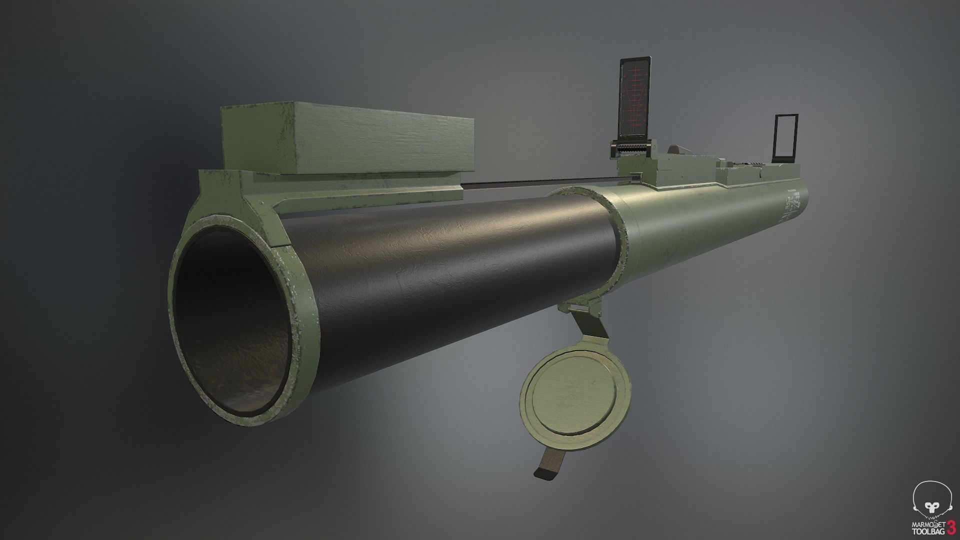 M72 Light LAW Anti-Tank Weapon Low-poly 3D model_4