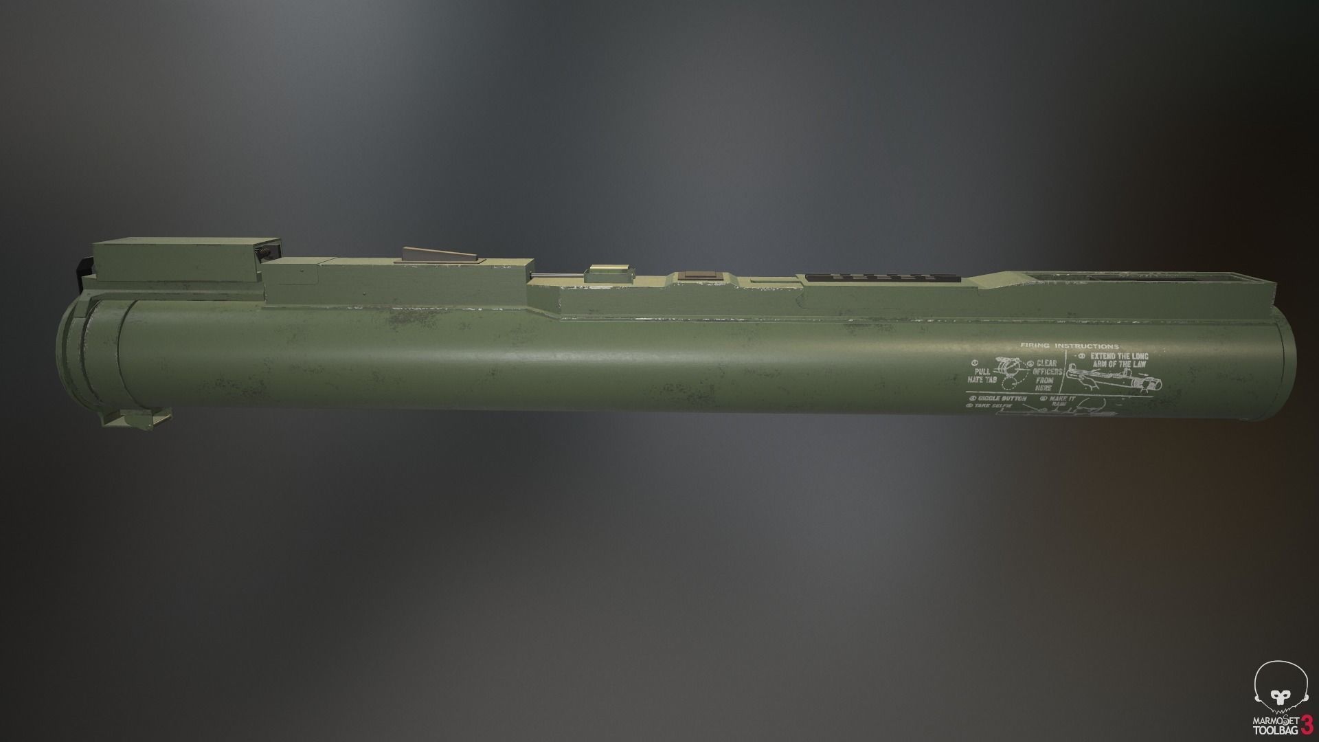 M72 Light LAW Anti-Tank Weapon Low-poly 3D model_13