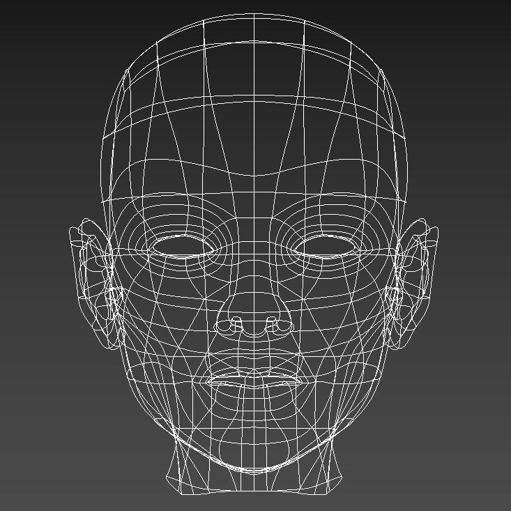 Spline Model Child Head Sculpt 3D model_9