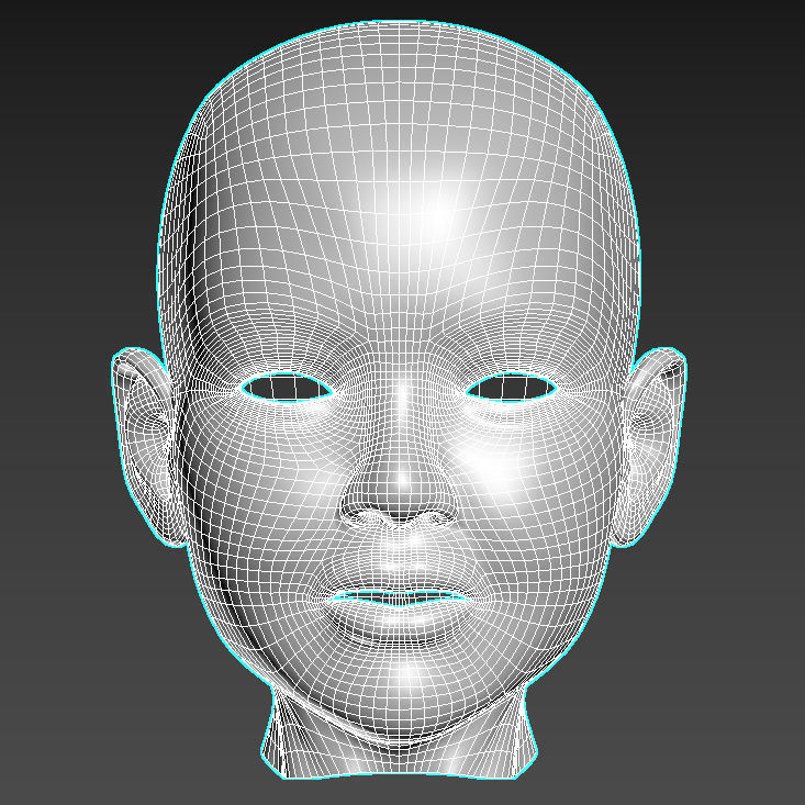 Spline Model Child Head Sculpt 3D model_7