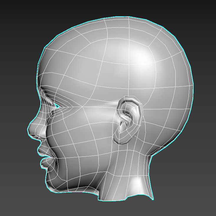 Spline Model Child Head Sculpt 3D model_5