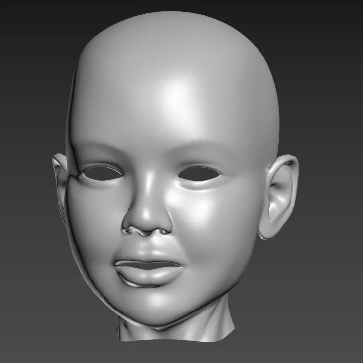 Spline Model Child Head Sculpt 3D model_0