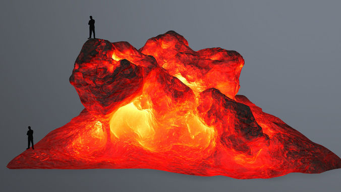 lava rock  Low-poly 3D model