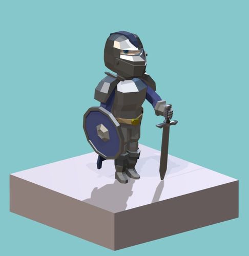 Low poly Knight 3D model