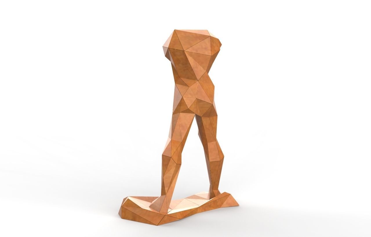 low poly sculpture art walking dead 3D print model_1