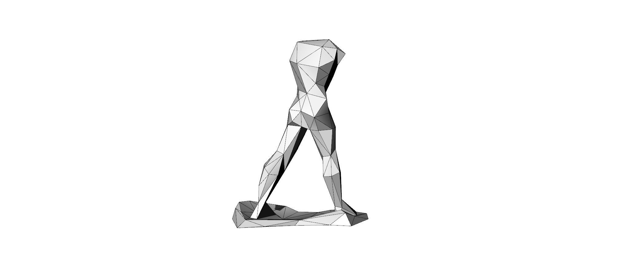 low poly sculpture art walking dead 3D print model_4