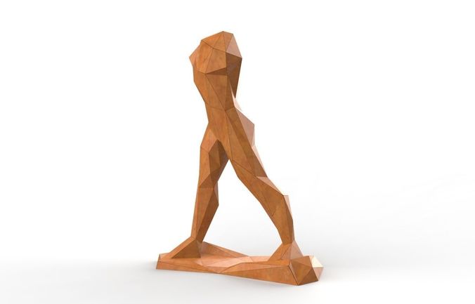 low poly sculpture art walking dead 3D print model