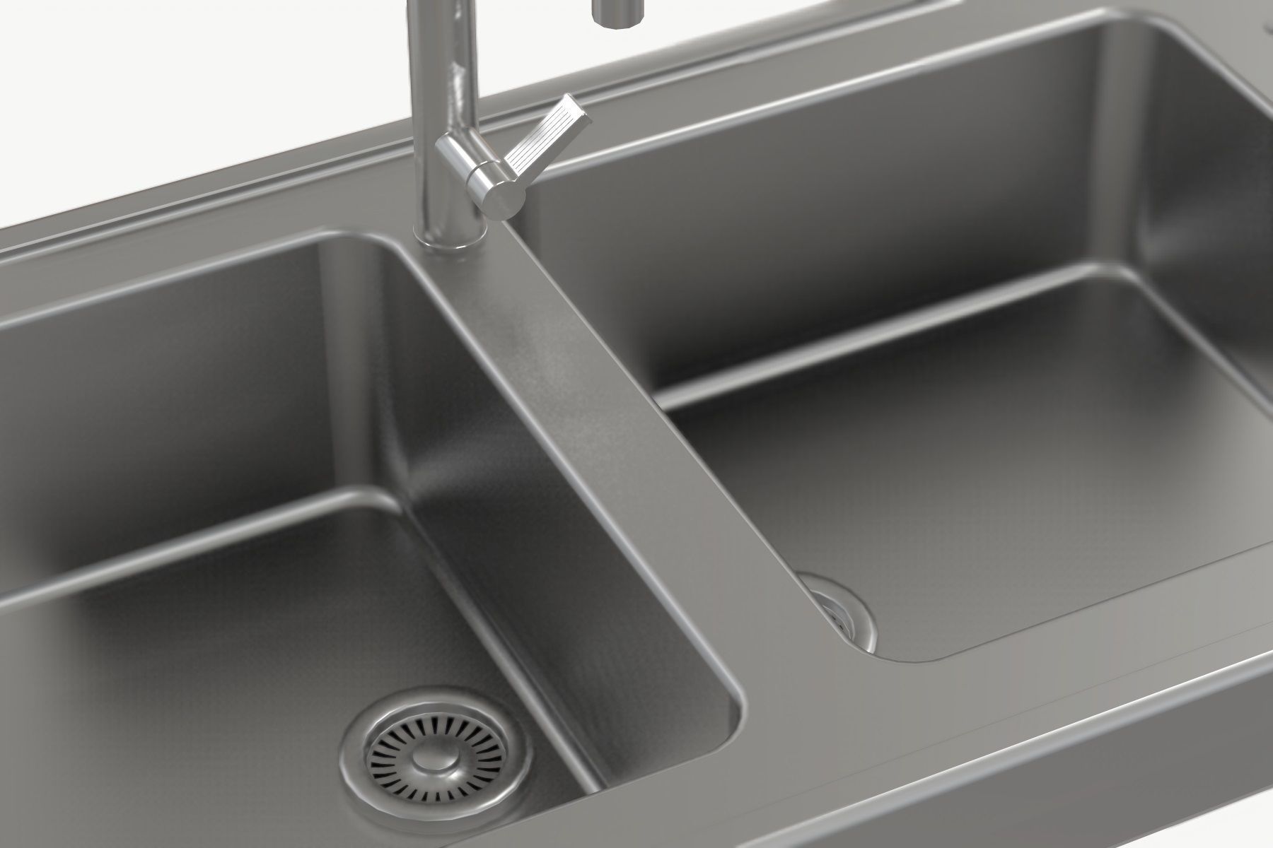 Sink and Faucet Low-poly 3D model_6
