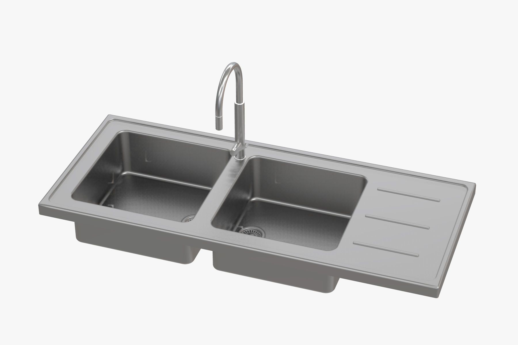 Sink and Faucet Low-poly 3D model_10