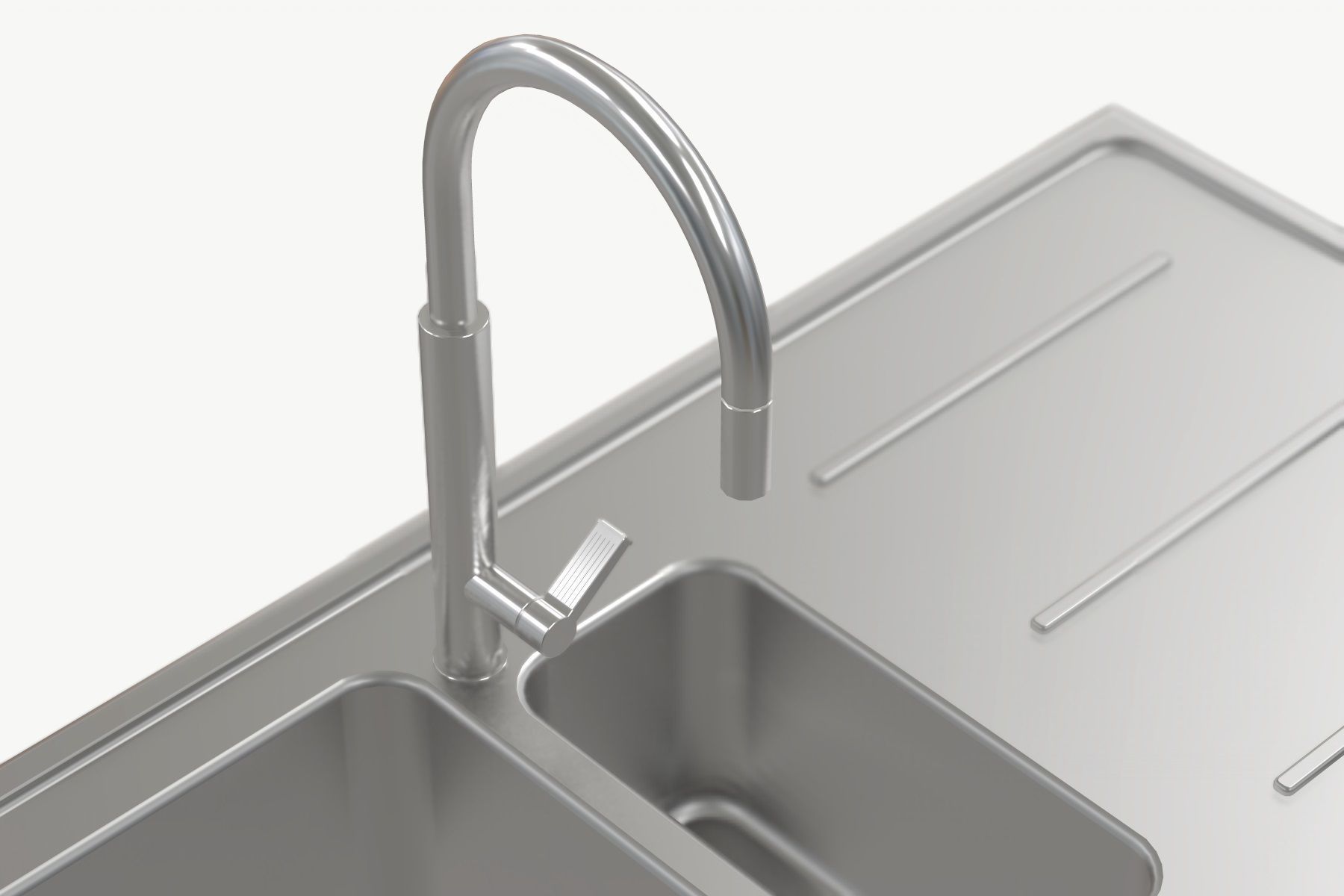 Sink and Faucet Low-poly 3D model_5